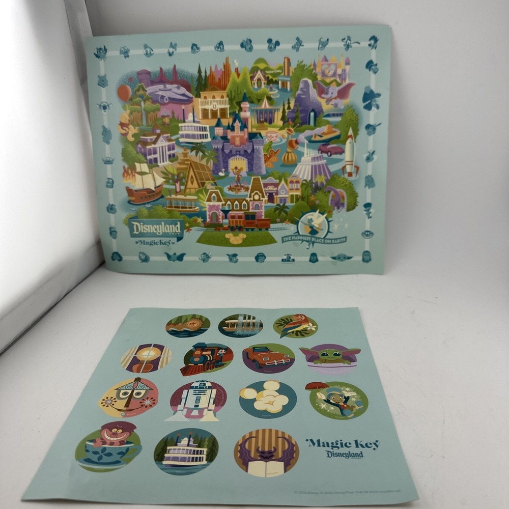 Disney Disneyland Magic Key Scavenger Hunt Map Sticker 2026 Exclusive Limited